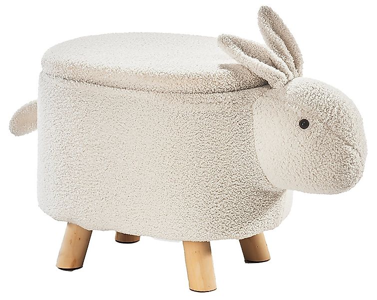 Kobolo Sitzhocker Tierhocker BUNNY Hase mit Staufach - Bouclestoff (1 Stück günstig online kaufen