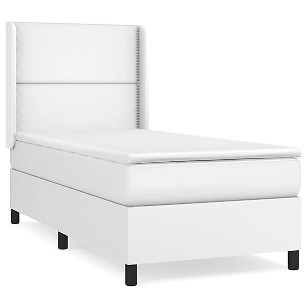 vidaXL Boxspringbett mit Matratze Weiß 90x200 cm Kunstleder1466254 günstig online kaufen