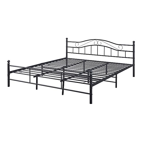 en.casa Metallbett, »Florenz« 180x200cm Schwarz + günstig online kaufen