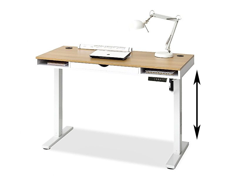 Compleo Schreibtisch höhenverstellbarer schreibtisch mit Schublade günstig online kaufen