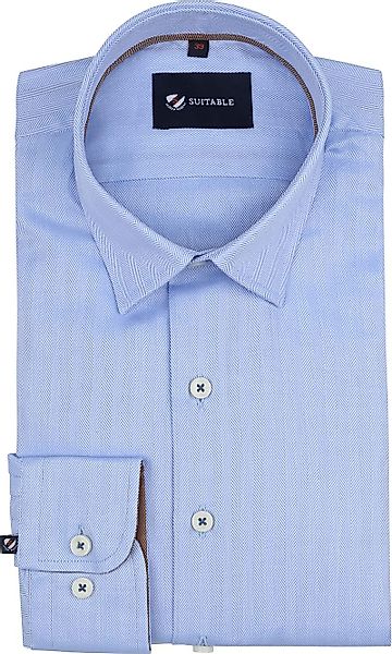 Suitable Hemd Herringbone Hellblau - Größe 41 günstig online kaufen