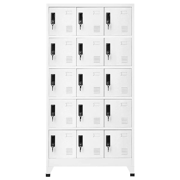 vidaXL Schließfachschrank Weiß 90x40x180 cm Stahl Modell 1 günstig online kaufen