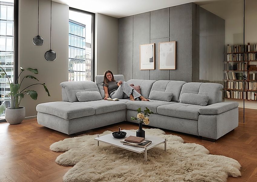 Die PlanBar Ecksofa "MP-IN16012 L-Form Kaltschaum-Polsterung" inkl. Sitztie günstig online kaufen