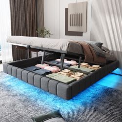 Flieks Polsterbett, Hydraulisches LED Schwebebett 180x200cm günstig online kaufen