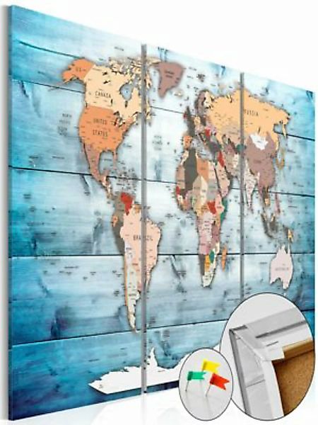 artgeist Pinnwand Bild Sapphire Travels [Cork Map] mehrfarbig Gr. 60 x 40 günstig online kaufen