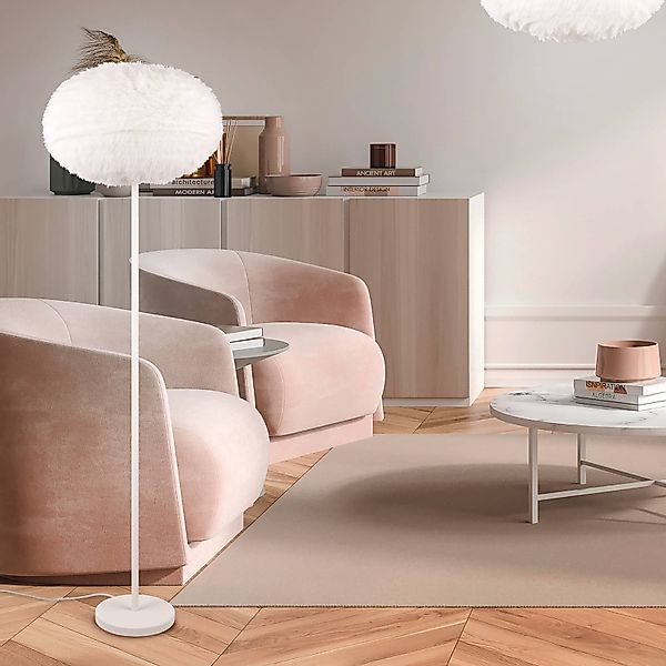 Reality Leuchten Stehlampe FURRY, Stehleuchte m.Plüsch Lampenschirm Höhe 15 günstig online kaufen