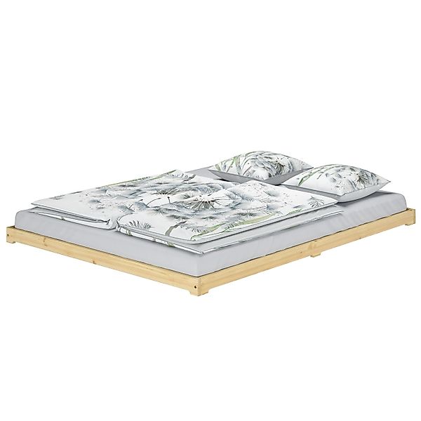 Erst-Holz Futonbett Massivholz Extra Niedrig Massivholz Kiefer 160 x 200 Mo günstig online kaufen