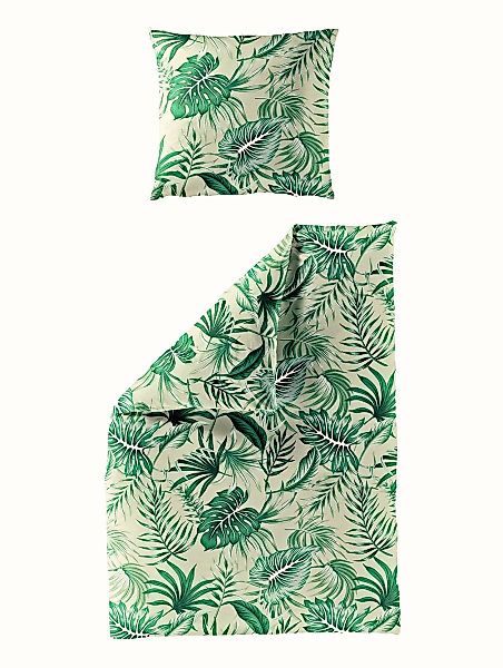 BIERBAUM Bettwäsche 135x200cm, Blätter Monstera Blätter günstig online kaufen