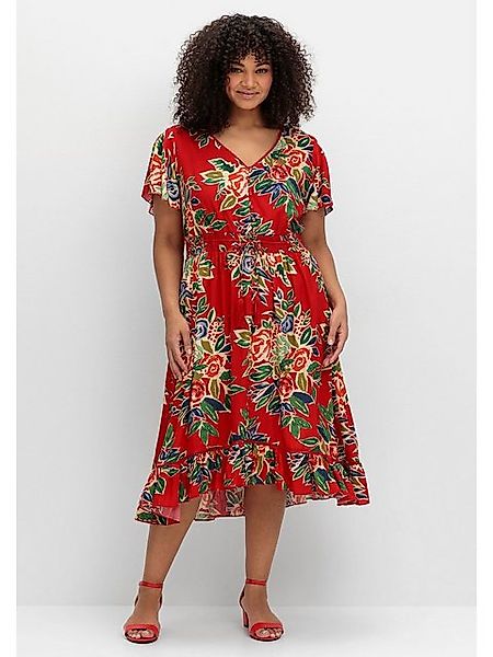 sheego by Joe Browns Druckkleid Große Größen mit Blumenmuster und Volantärm günstig online kaufen