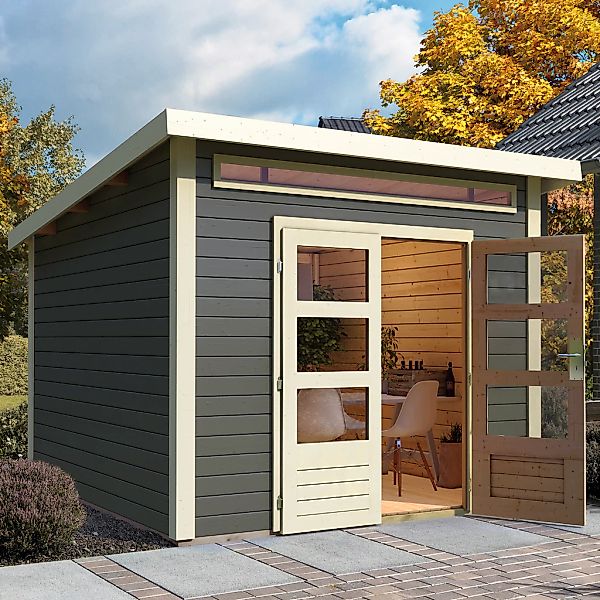 Karibu ""Ammersee 4" rundum terragrau" aus hochwertiger nordischer Fichte günstig online kaufen