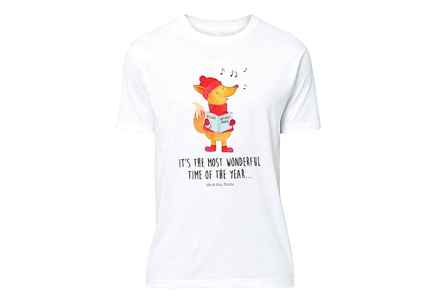 Mr. & Mrs. Panda T-Shirt Fuchs Sänger - Weiß - Geschenk, Winter, Weihnachts günstig online kaufen