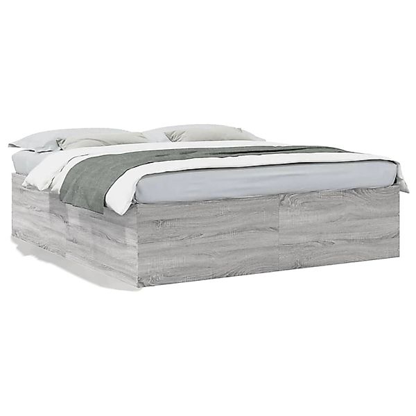 vidaXL Bettgestell Grau Sonoma 200x200 cm Holzwerkstoff 3280900 günstig online kaufen