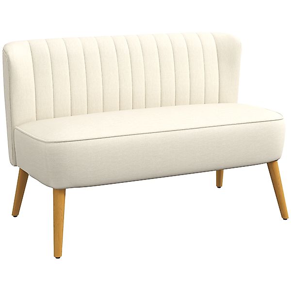 HOMCOM Sofa 2 Sitzer Couch, Kleine Loveseat mit Leinen-Optik Modern Polster günstig online kaufen