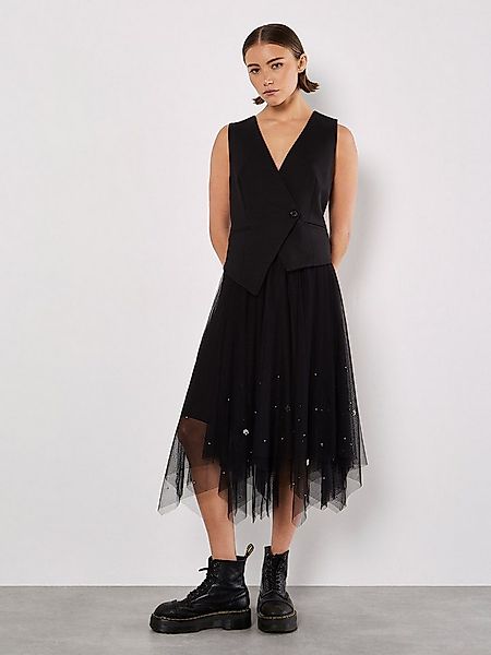 Apricot Midirock Tüllrock mit Perlen günstig online kaufen