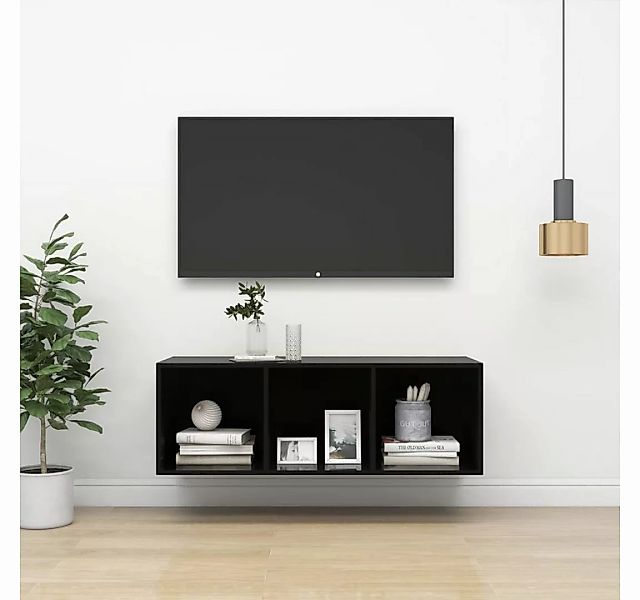 furnicato TV-Schrank TV-Wandschrank Hochglanz-Schwarz 37x37x107 cm Holzwerk günstig online kaufen