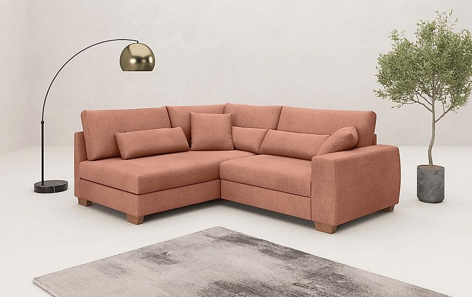 Mr. Couch Ecksofa "Hilla L-Form" Mit Federkern, wahlweise mit Bettfunktion günstig online kaufen