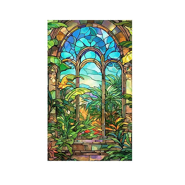 GarveeMore Fenstersticker PVC Buntes Glas Fensterfolie günstig online kaufen