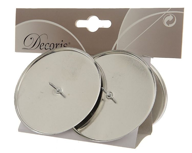 Kaemingk Kerzenhalter Adventskranzkerzenhalter Metall Ø 8 cm 4 Stück silber günstig online kaufen