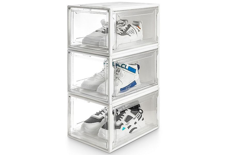 Yorbay Schuhbox 3er Set Schuhbox, stapelbarer Schuhorganizer, Schuhaufbewah günstig online kaufen