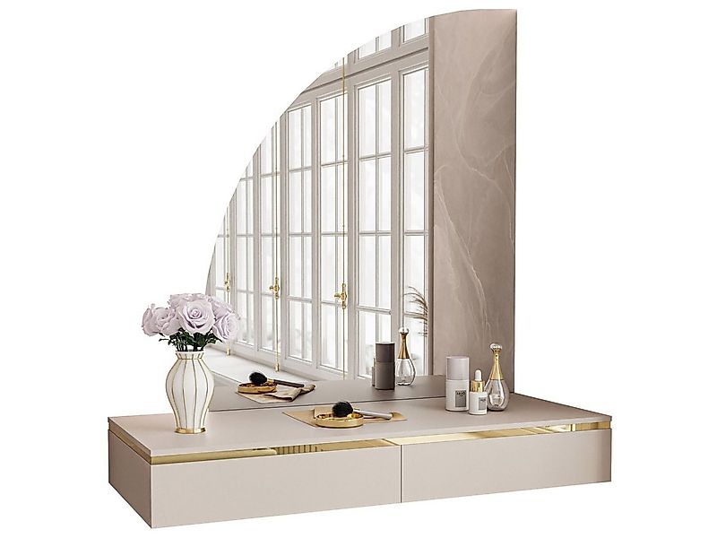 yourhouse24 Schminktisch AURORA-Q mit Spiegel kaschmir hängender günstig online kaufen