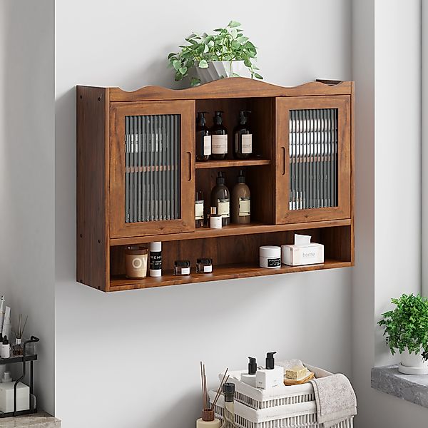 TavilaEcon Wandhängeschrank mit Glastüren & beweglichem günstig online kaufen