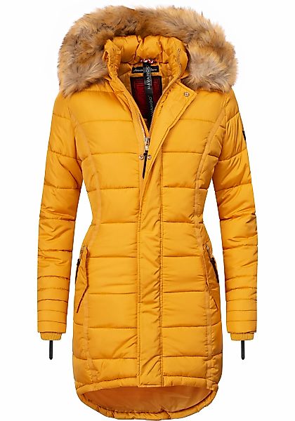 Navahoo Steppmantel "Papaya", hochwertiger Wintermantel m. edlem Fellimitat günstig online kaufen