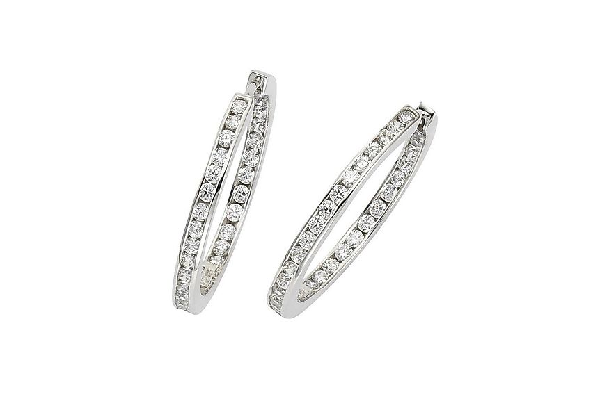 CELESTA Paar Creolen 925 Sterling Silber Zirkonia weiß günstig online kaufen