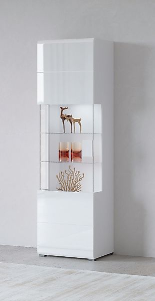 OTTO home Vitrine "Toledo,Höhe 204 cm trendige Glasvitrine mit dekorative F günstig online kaufen