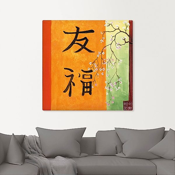 Artland Leinwandbild "Freude Glück", Zeichen, (1 St.), auf Keilrahmen gespa günstig online kaufen