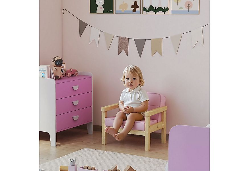AIYAPLAY Kindersessel mit Holzrahmen, Cordoptik (Kindersofa, 1-St., gepolst günstig online kaufen