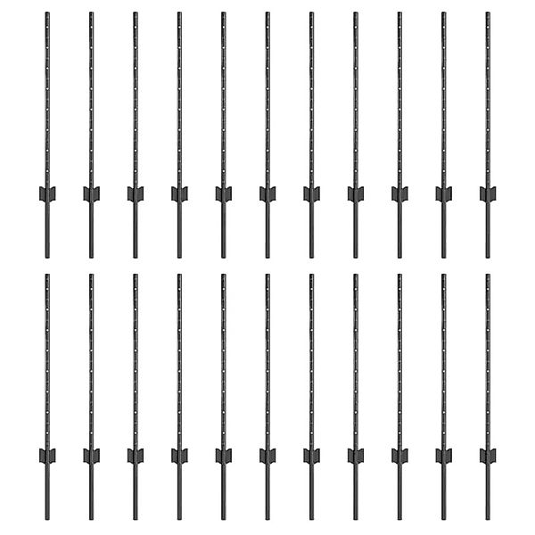 vidaXL Zaunpfosten 22 Stk Grau 120 cm Stahl 3335934 günstig online kaufen