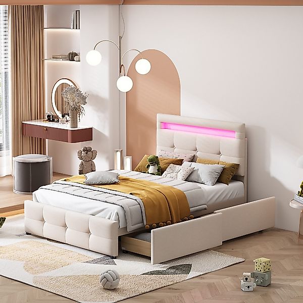 STILVORA Polsterbett 90x200 Kinderbett mit Stauraum günstig online kaufen
