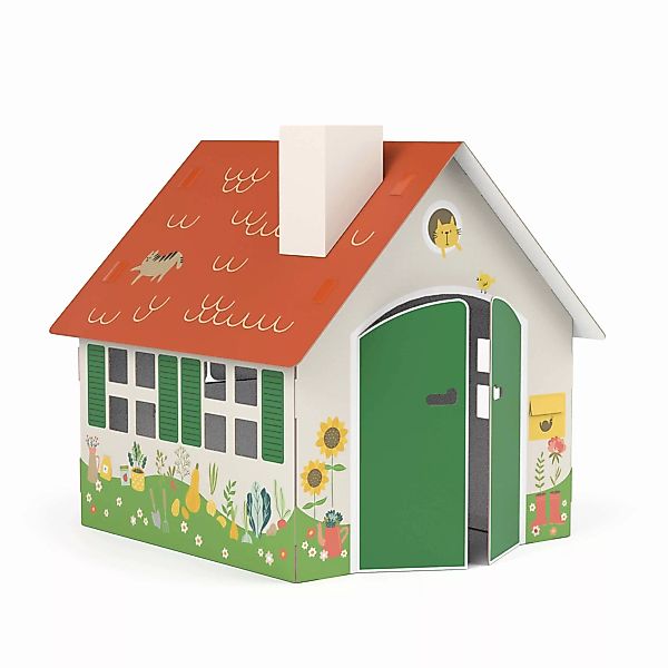 FOLDZILLA Spielhaus Pappe XXL Spielhaus Gartenhaus günstig online kaufen