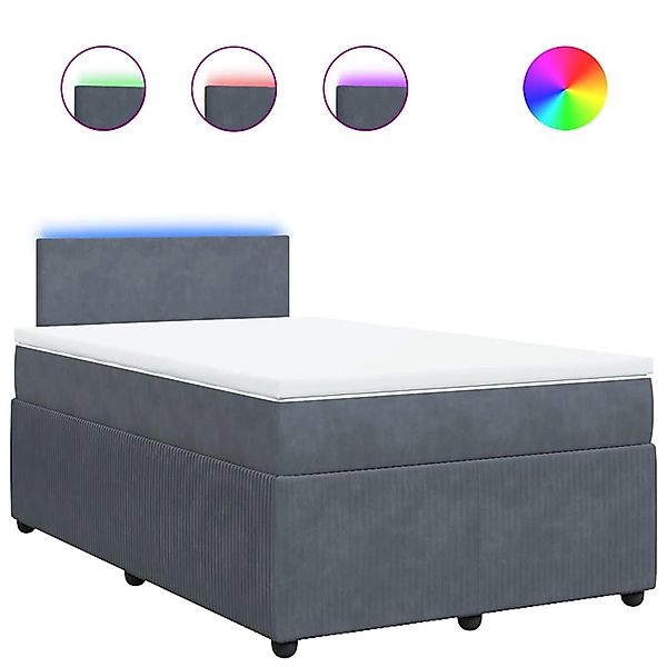 vidaXL Boxspringbett mit Matratze Dunkelgrau 120x190 cm Samt 3289981 günstig online kaufen