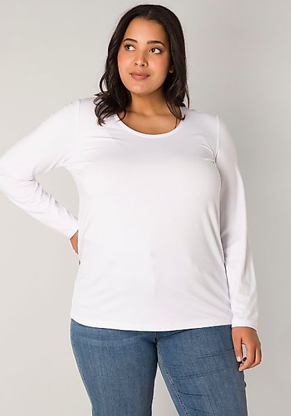 Base Level Curvy Langarmshirt, mit Rundhalsausschnitt günstig online kaufen