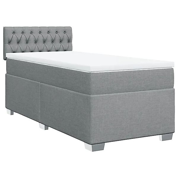 vidaXL Boxspringbett mit Matratze Hellgrau 80x200 cm Stoff 3288022 günstig online kaufen