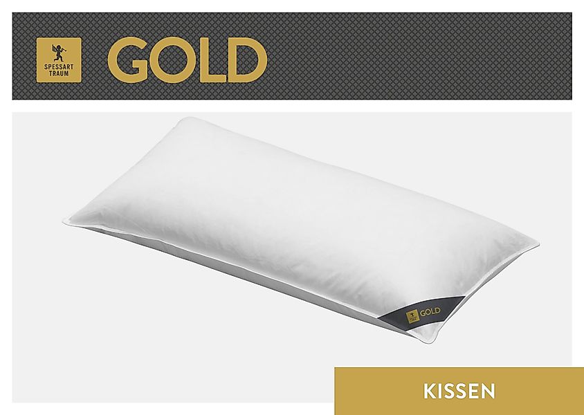 SPESSARTTRAUM 3-Kammer-Kopfkissen »Gold«, Füllung: Außen: 90% Gänsedaunen, günstig online kaufen