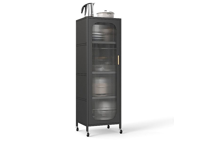 COSTWAY Vorratsschrank Küchenschrank auf Rollen schmal mit verstellbaren Re günstig online kaufen