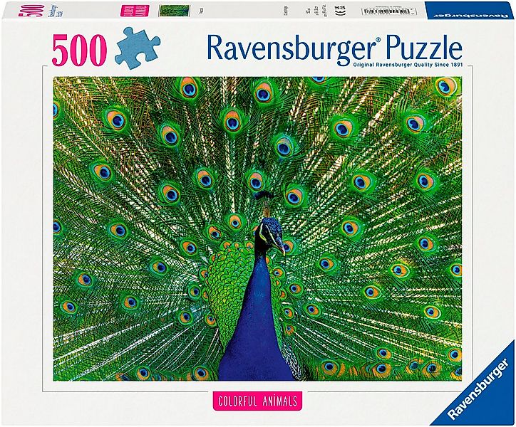 Ravensburger Puzzle Colorful Animals, Peacock, 500 Puzzleteile, Made in Ger günstig online kaufen