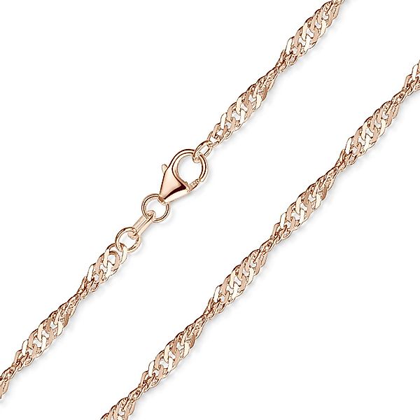 Materia Silberkette Rosegold Singapurkette für Damen günstig online kaufen