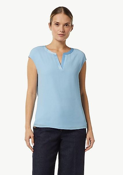 comma Kurzarmshirt T-Shirt Blusenshirt mit Satinblende günstig online kaufen