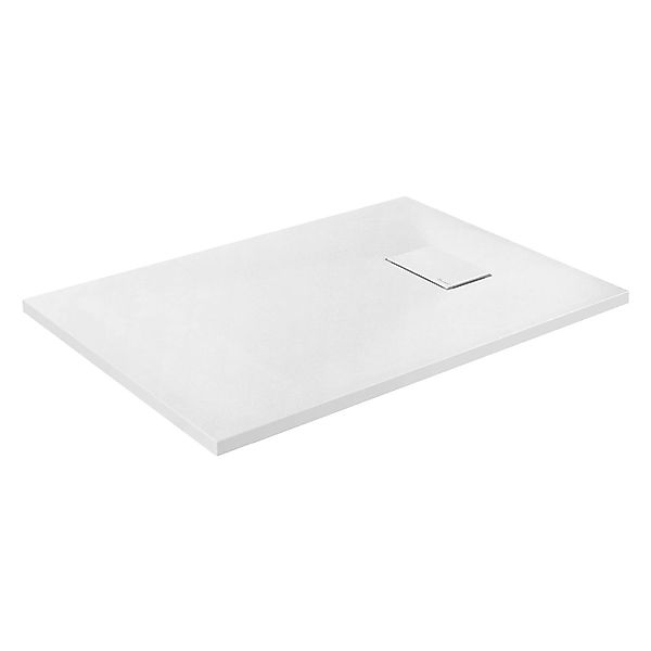 LuxeBath Duschwanne 100x70 cm Weiß aus SMC Höhe 30 mm Schiefer-Optik günstig online kaufen