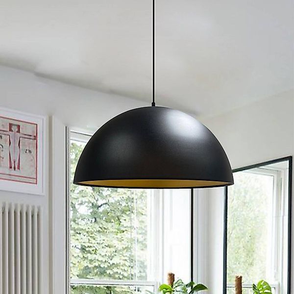 Hängeleuchte Lipeo, schwarz/gold, Ø 40 cm, Metall, E27 günstig online kaufen