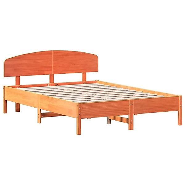 vidaXL Massivholzbett ohne Matratze Wachsbraun 150x200 cm Kiefernholz 32072 günstig online kaufen