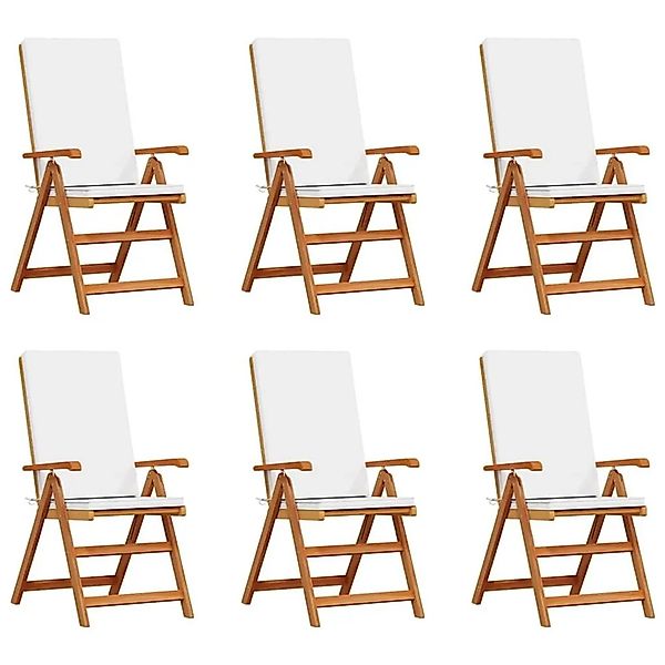 vidaXL Gartenstuhl 6 Stk Braun 57 x 71,5 x 104 cm Massivholz Teak 3375770 günstig online kaufen
