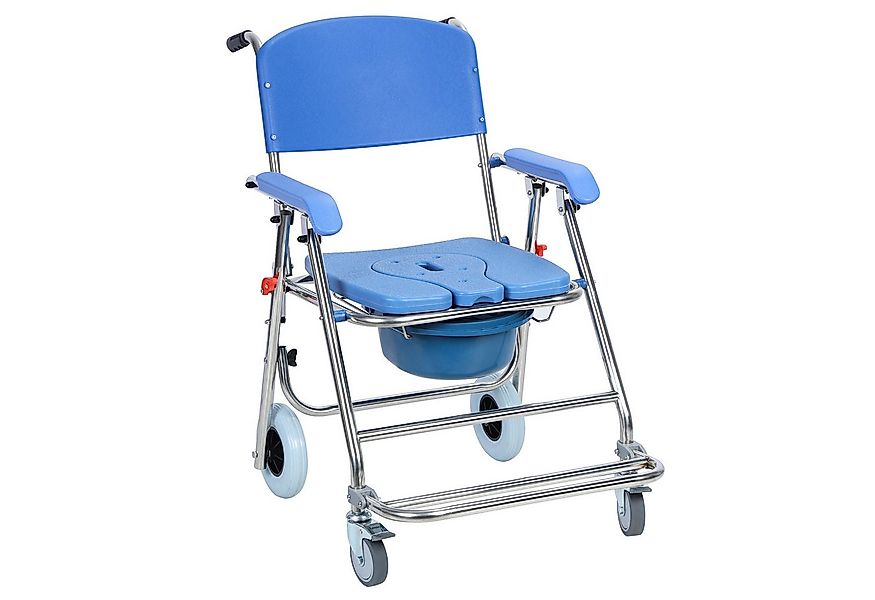 Rutaqian Toilettensitzerhöhung Faltbarer Dusch-Toilettenstuhl 3-in-1 mit Ve günstig online kaufen