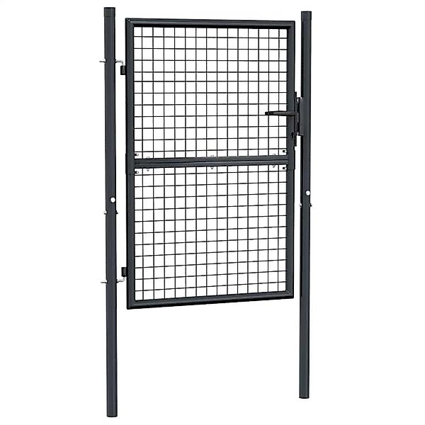 vidaXL Gitter-Gartentor Verzinkter Stahl 100 x 125 cm Grau 145772 günstig online kaufen