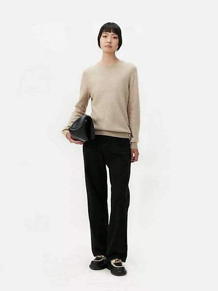 GOBI Cashmere Rundhalspullover Naturfarbe Basic R-Ausschnitt Kaschmirpullov günstig online kaufen