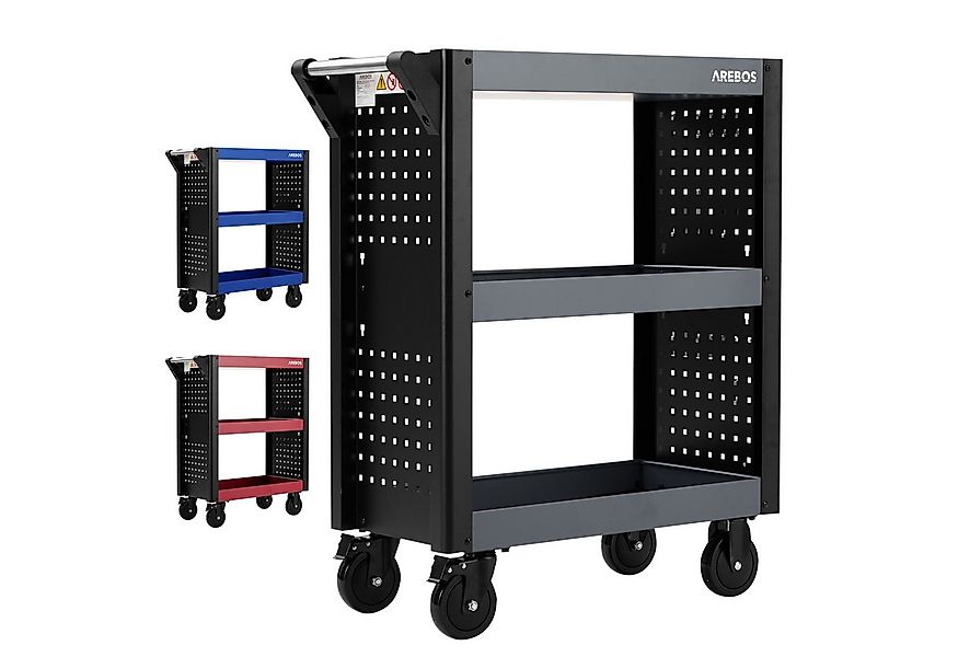 Arebos Werkstattwagen Servicewagen Multifunktionaler Etagenwagen, 3 Etagen, günstig online kaufen