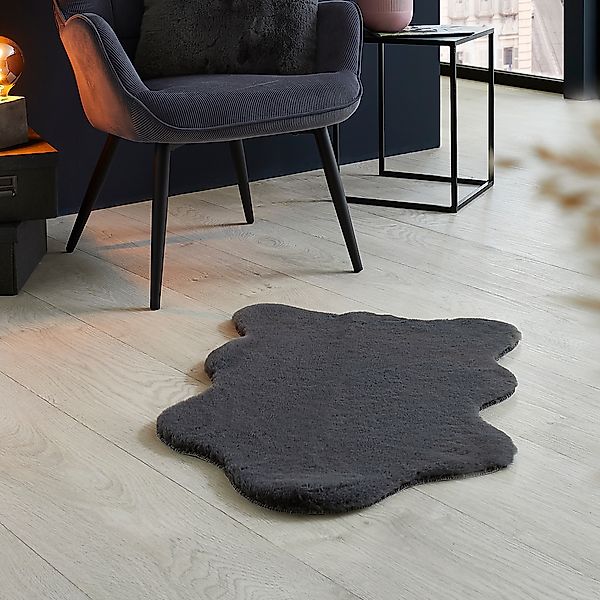 OTTO home Fellteppich "Lugano" fellförmig 30 mm Höhe Kunstfell, Uni Farben, günstig online kaufen